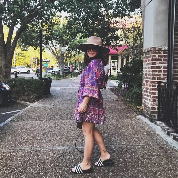 Boho Purple Wisteria Long Sleeve Ruffled Dress - Picture 4 of 14